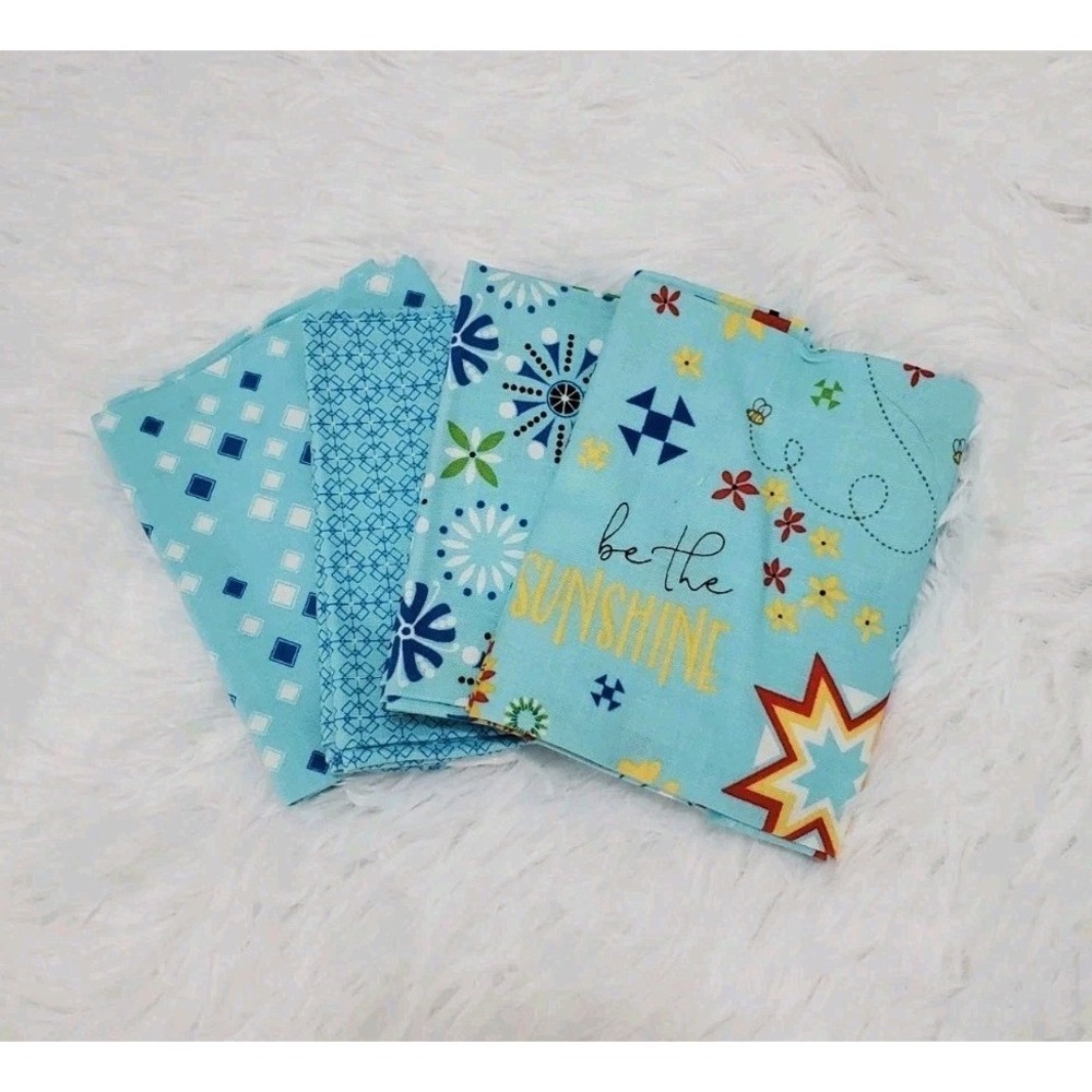 "Oh Happy Day" Fat Quarter Bundle By Sandy Gervais - Riley Blake (Blue) 4pc